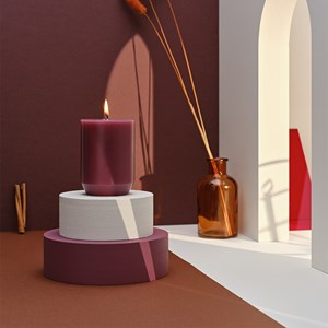 Bougie fumeur 45h mauve figue