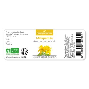 Millepertuis - huile essentielle bio - 5ml garantie chromacert® - chémotypée & i