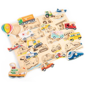 Grand puzzle véhicules 16 pcs