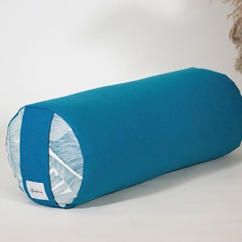 Coussin de yoga - bolster - bleu paon