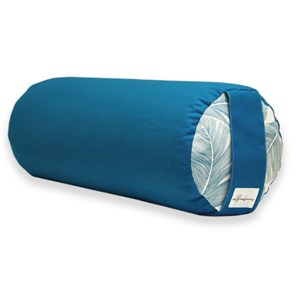 Coussin de yoga - bolster - bleu paon