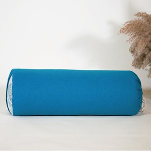 Coussin de yoga - bolster - bleu paon