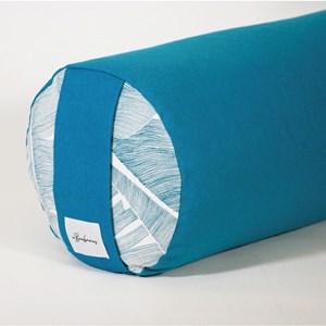 Coussin de yoga - bolster - bleu paon