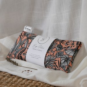 Coussin yeux lin lavande - jungle