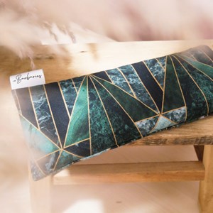 Coussin yeux lin lavande - jade
