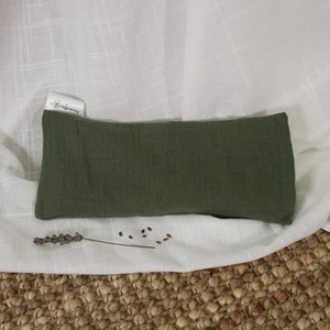 Coussin yeux lin lavande - kaki