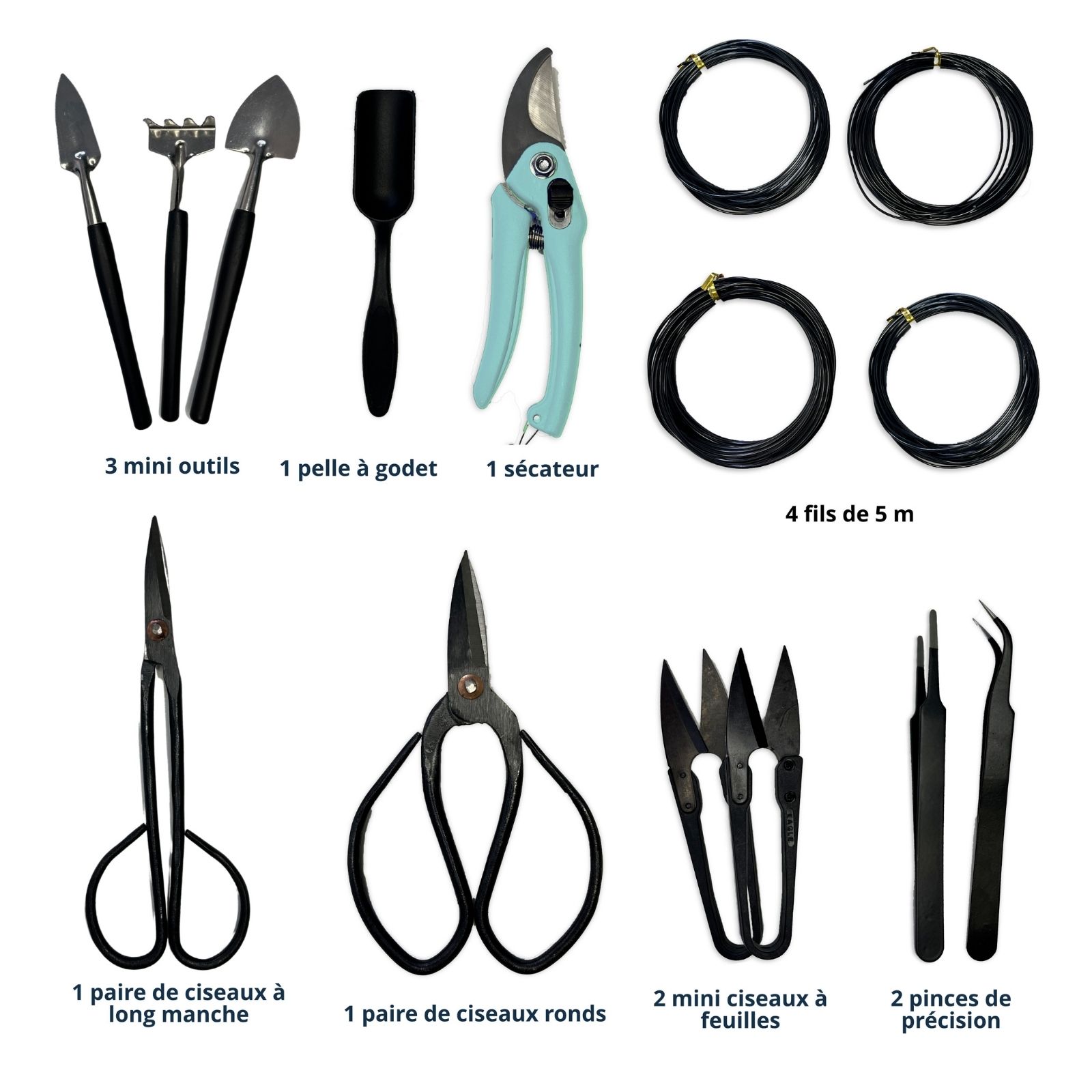 Outils pour bonsaï, outils pour bonsaï, mini outils de jardinage, ensemble  d'outils de jardinage, mini