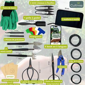 Lot de 32 outils complet bonsaï