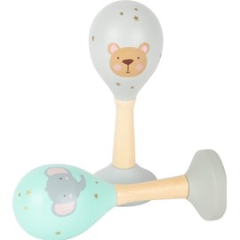 Lot de 2 maracas pastel avec socle