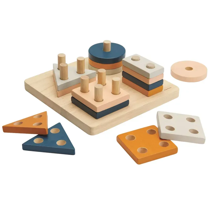 Empilages géométriques tendresse (Plan Toys) - Image 1
