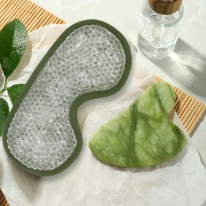 Guasha jade vert + masque yeux relaxant