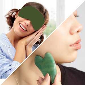 Guasha jade vert + masque yeux relaxant