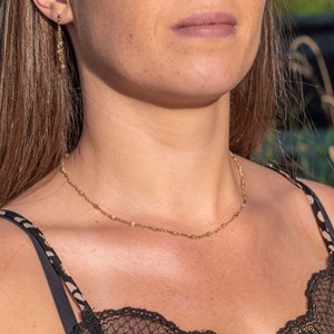 Collier bianca en pierres agate botswana