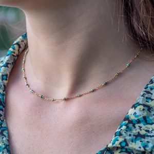 Collier bianca en pierres turquoise
