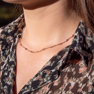 Collier bianca en pierres améthyste