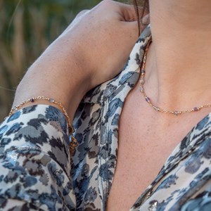 Collier bianca en pierres fluorite