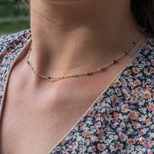 Collier bianca en pierres tourmaline