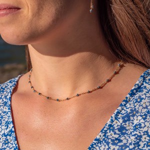 Collier bianca en pierres lapis-lazuli