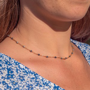 Collier bianca en pierres lapis-lazuli