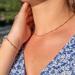 Pack bianca en pierres tanzanite