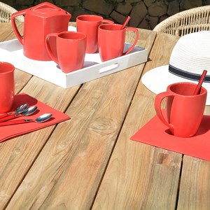 Table ronde teck recyclé d 135 cm sakai