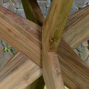 Table ronde teck recyclé d 135 cm sakai