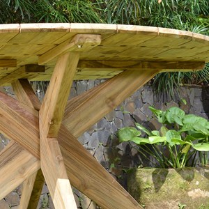 Table ronde teck recyclé d 135 cm sakai