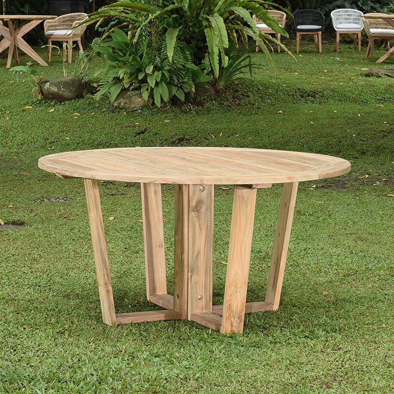 Gecko Jardin - Table ronde teck massif 150 cm newhaven