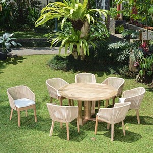 Table ronde teck recyclé 150 cm newhaven