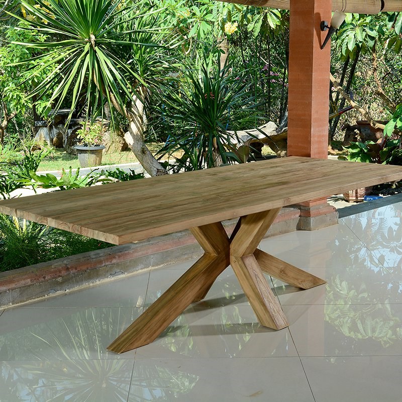 Gecko Jardin - Table en teck recyclé 240 cm, conceptual