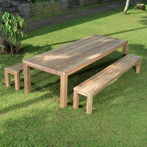 Table teck recyclé 300 x 110 cm callao