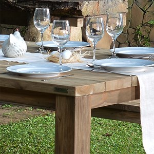 Table teck recyclé 300 x 110 cm callao