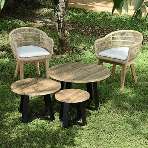 Table basse métal teck recyclé d40 orsay