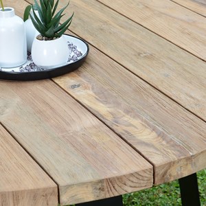 Table métal et teck recyclé d130 orsay