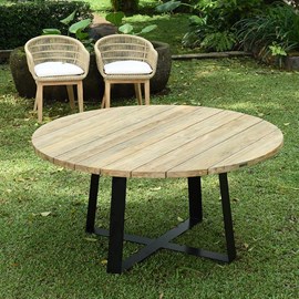 Table métal et teck recyclé d160 orsay