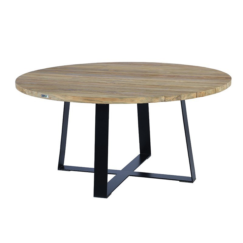 Gecko Jardin - Table métal et teck recyclé 160 cm orsay