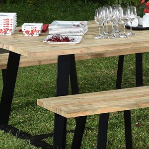 Table métal teck recyclé 240x100 orsay