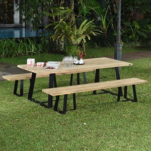 Table métal teck recyclé 240x100 orsay