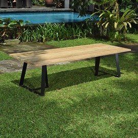 Table métal teck recyclé 300x110 orsay