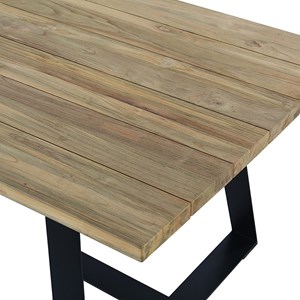Table métal teck recyclé 300x110 orsay