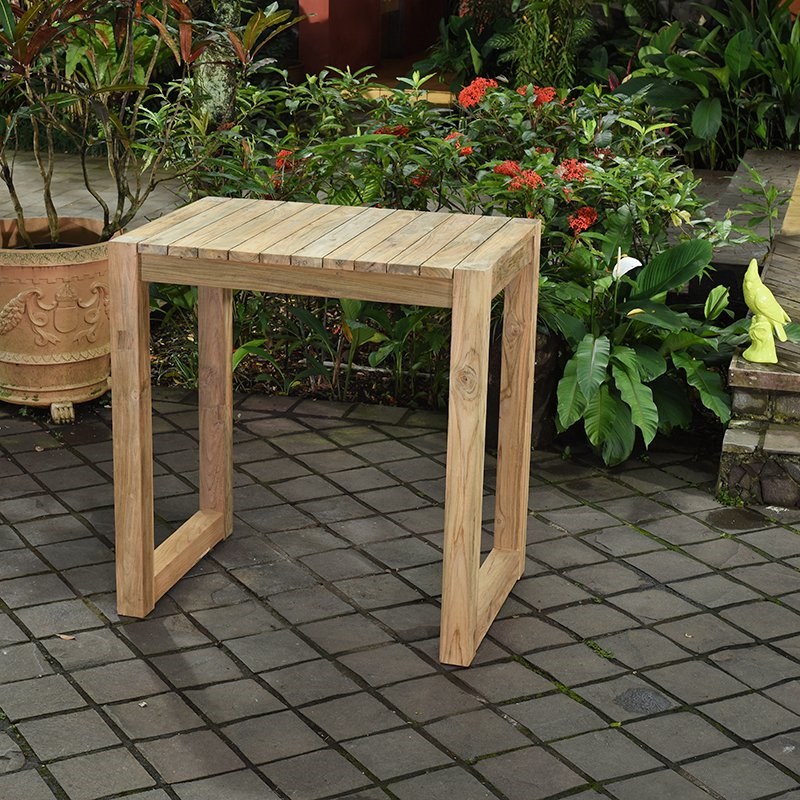 Table bar teck recyclé 100 cm toscagne