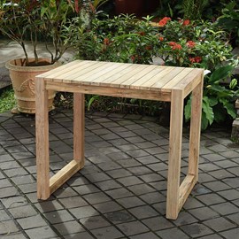 Table haute teck recyclé 120 cm toscagne