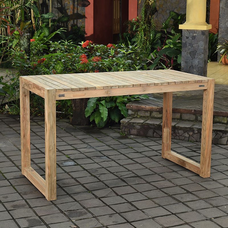 Gecko Jardin - Table bar teck recyclé 180 cm toscagne
