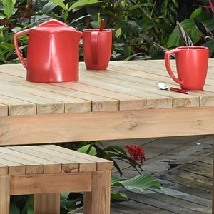 Table haute teck recyclé 180 cm toscagne