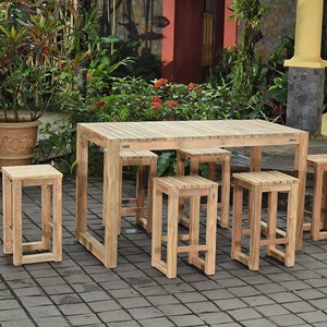 Tabouret haut en teck recyclé toscagne