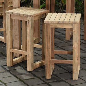 Tabouret haut en teck recyclé toscagne