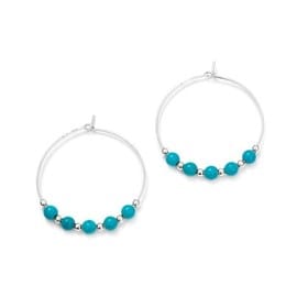 Créoles argent 925 turquoise