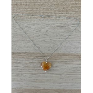 Collier cœur quartz hématite