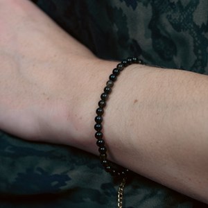 Bracelet serena en pierres obsidienne