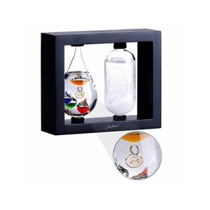 Thermomètre et baromètre - cadre en bois